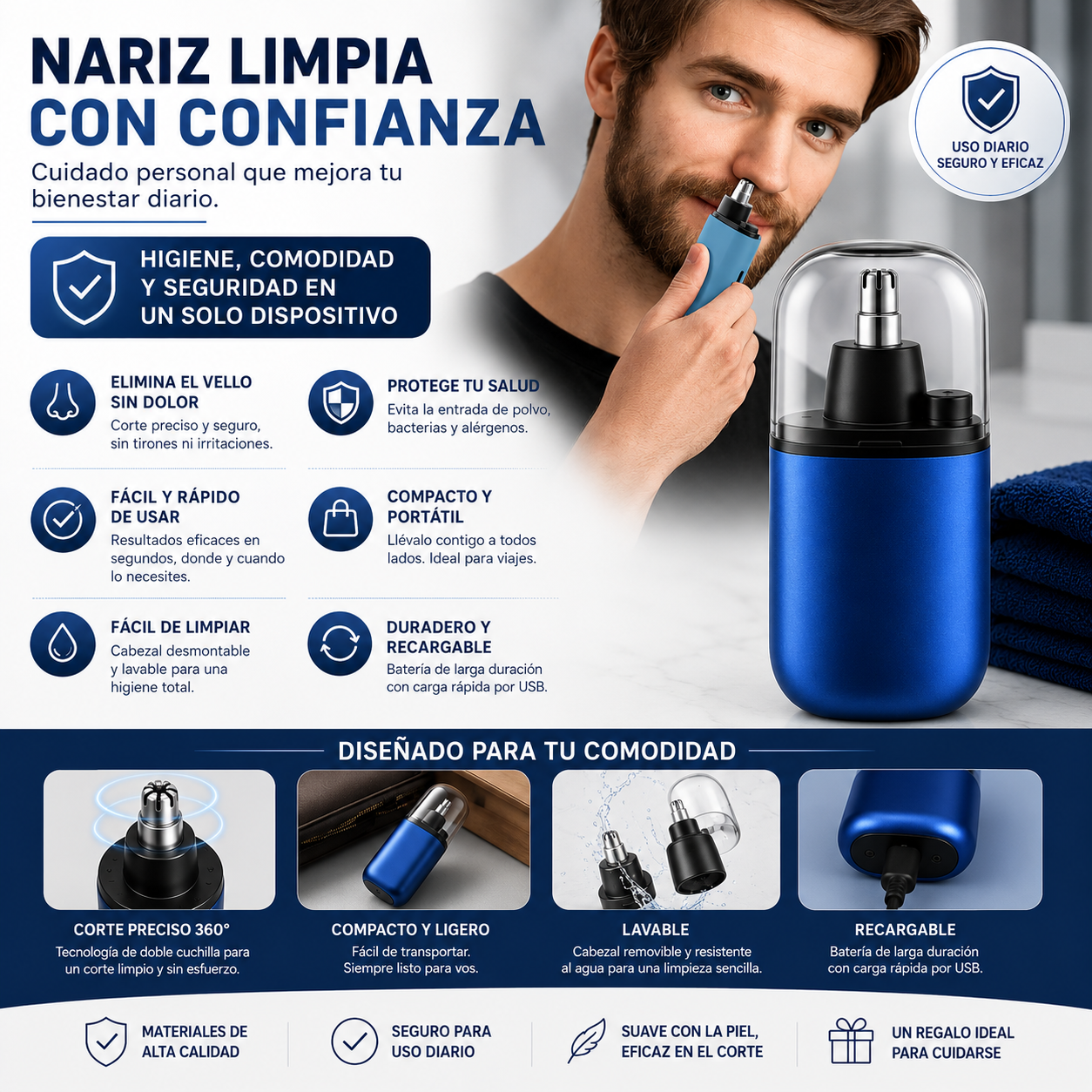 Mini depilador multiuso